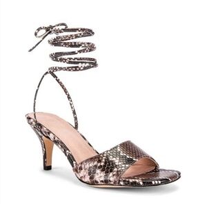 Raye Archer Heel in Brown Snake Size 6 NWOB Wrap ankle